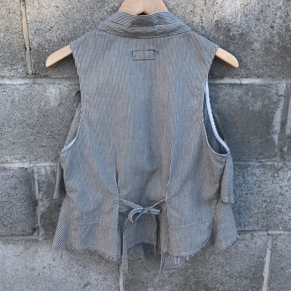 Current/Elliott Striped Vest w/ Ruffles - Picture 5 of 8